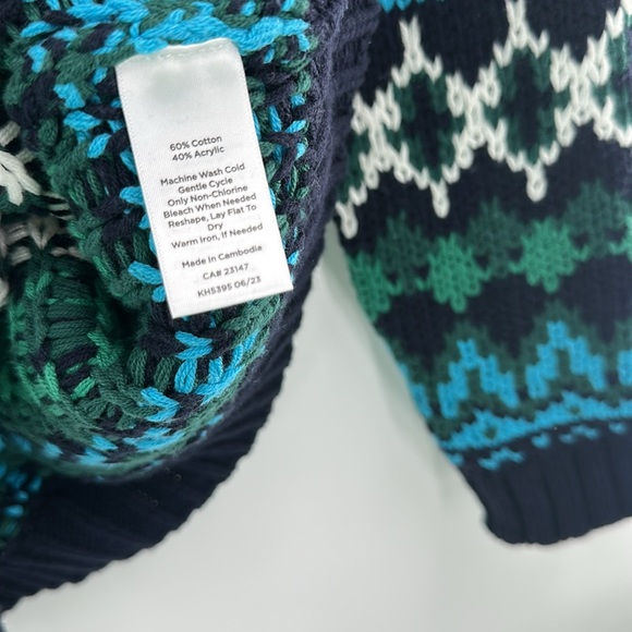 Talbots Crewneck Sweater Chamonix Fair Isle Medium NWT - Picture 4 of 6